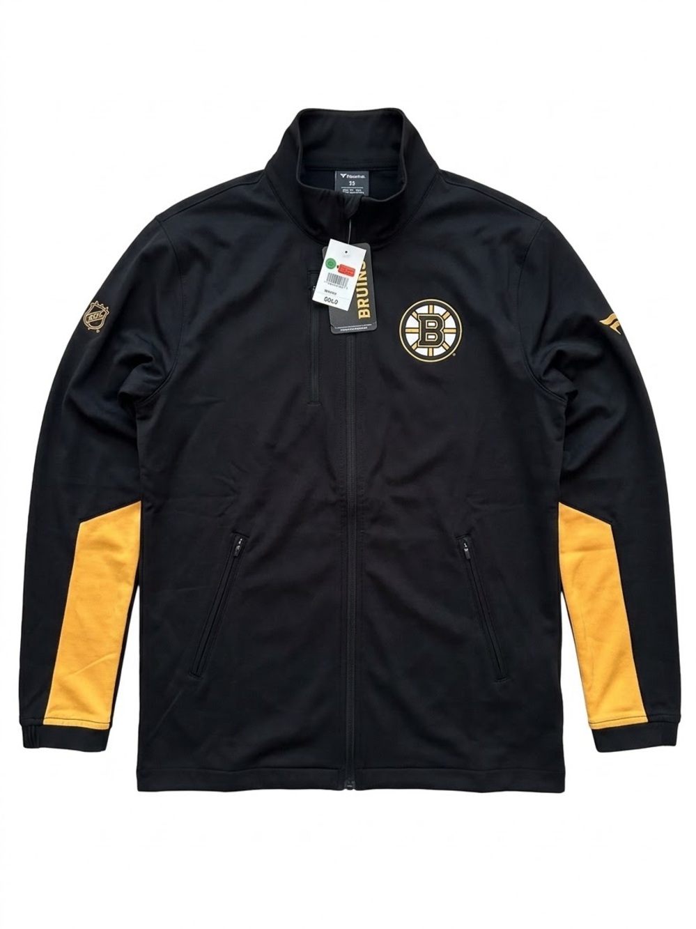 Fanatics NHL Bruins Black and Gold Lightweight Full-Zip Jacket